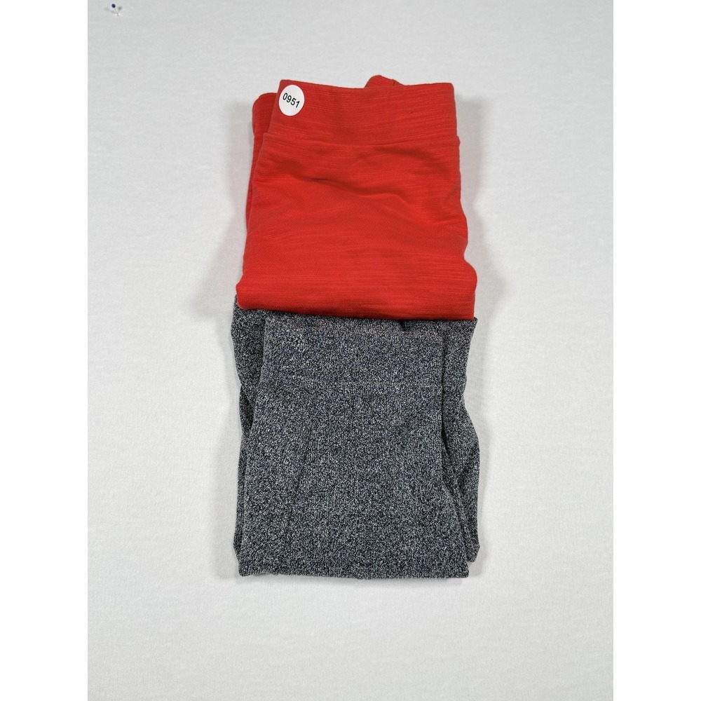 LOFT Skirt Set Womens Medium‎ Red Gray Knit Pull On Casual A-Line Elastic Waist